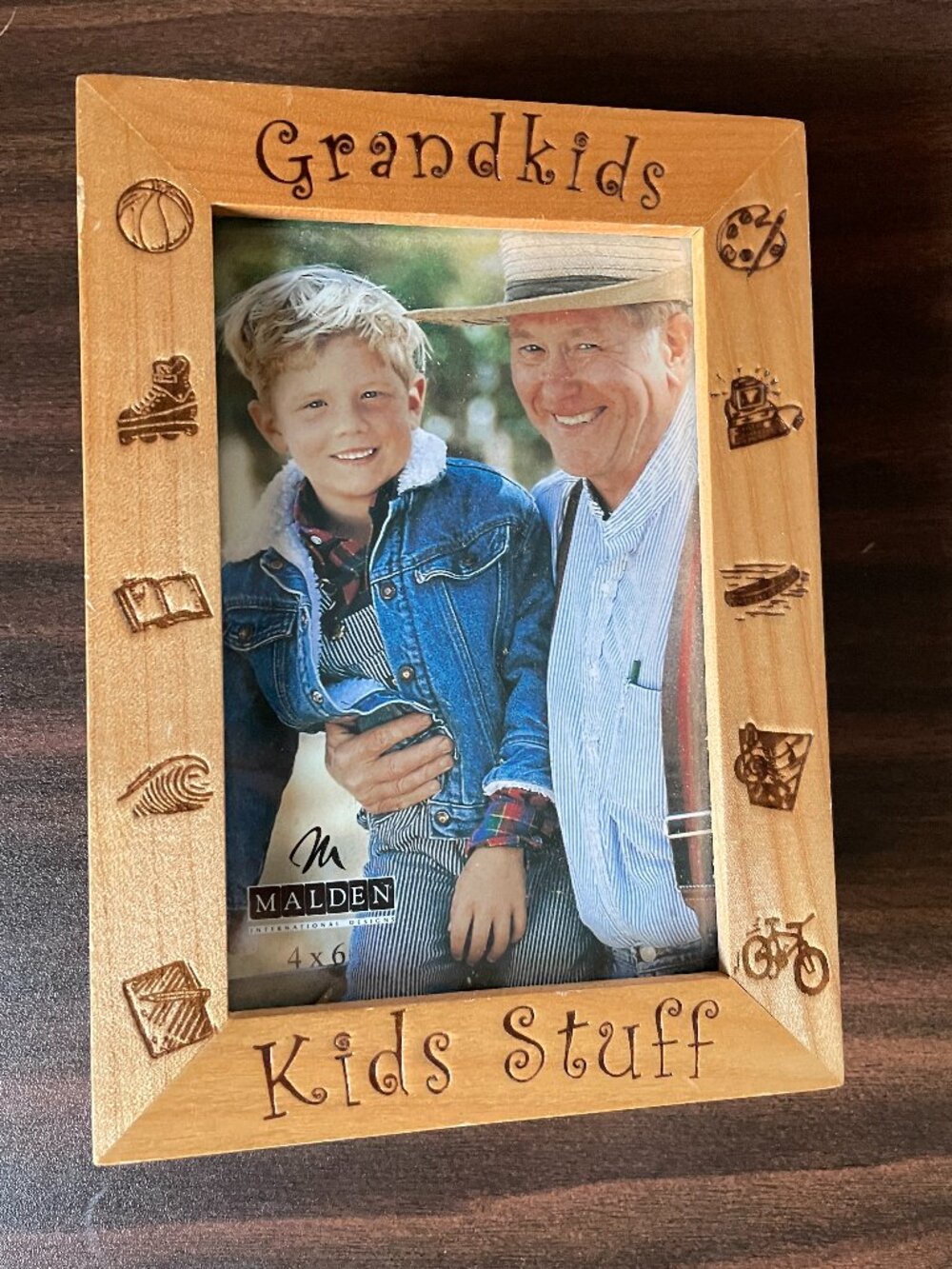 Malden Wooden Grandkids Photo Album 4x6 with Front Photo